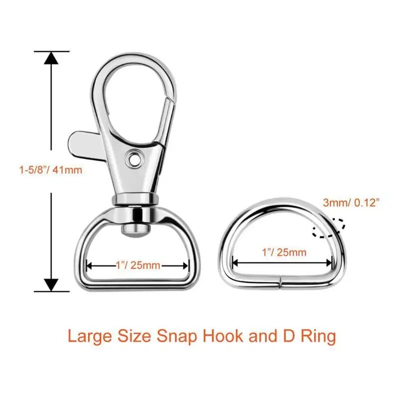 60Pcs Swivel Snap Hooks And D Rings For Lanyard Sewing Projects (1 inch Inside Width) | Украшения и аксессуары