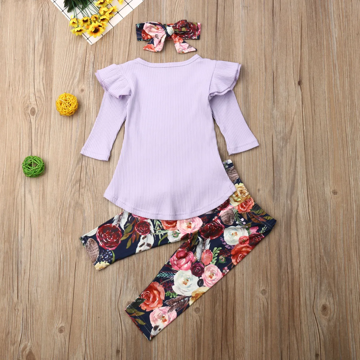 3 предмета одежда для маленьких девочек платье с оборками футболка длинными