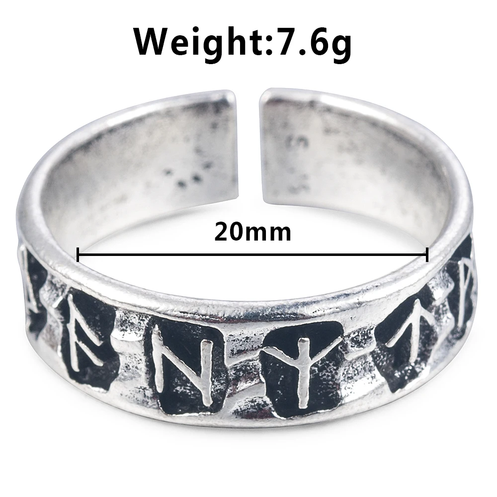 

Punk Fashion Style Antique Retro Male Jewelry Viking Ring Female Black Amulet Vintage Norse Rune Rings For Women Men
