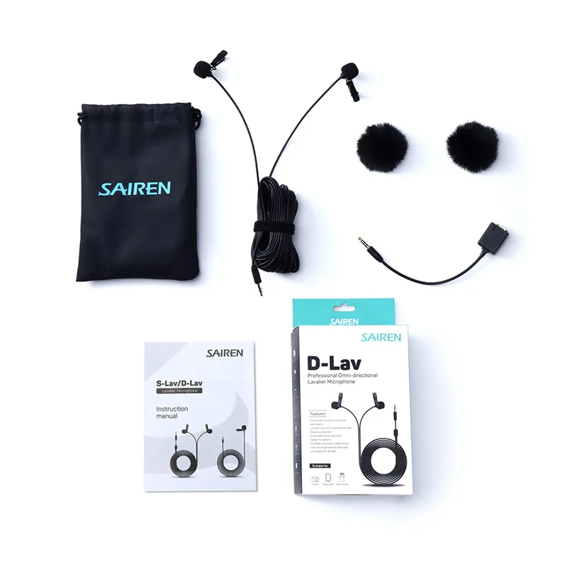 Sairen 6M TRRS сплиттер кабель интервью микрофон Lavalier лацкане Запись голоса для iPhone