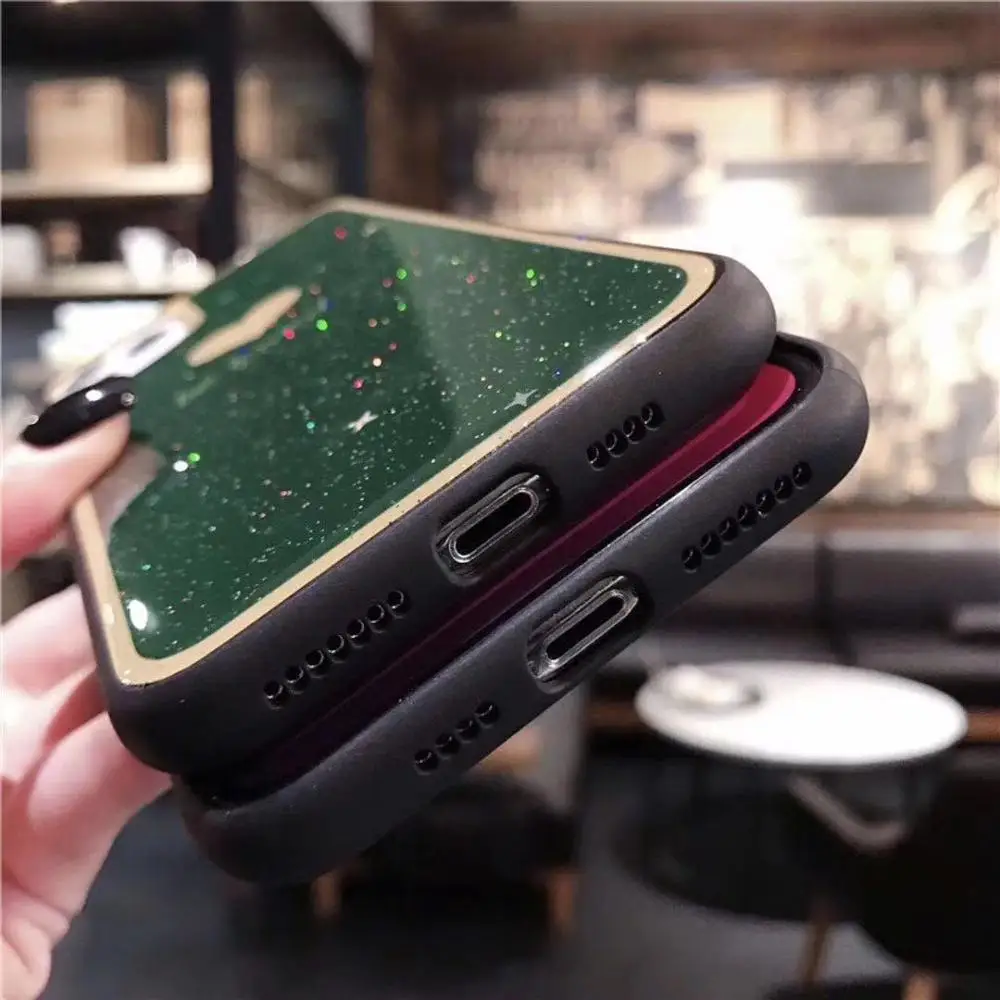 Мягкий силиконовый чехол для телефона iPhone 7 8 6 s Plus X XS XR 11 Pro Max блестящая эпоксидная