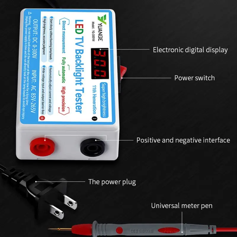 

Home LED TV Backlight Tester Output 0-300V Lamp Bead LCD Digital Display Strips Test Instrument