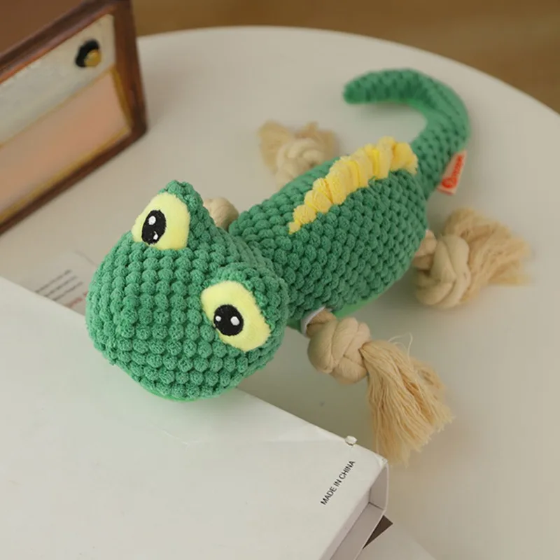 

Lizard Shaped Chew Toys Small Dogs Pet Squeaky Toy Bite Resistant Plush Stuffing Doll Built In Sounder Interactive Playthings