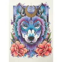 5d diy diamond painting colorful flower wolf full drill diamond embroidery cross stitch mosaic craft home decor christmas gift