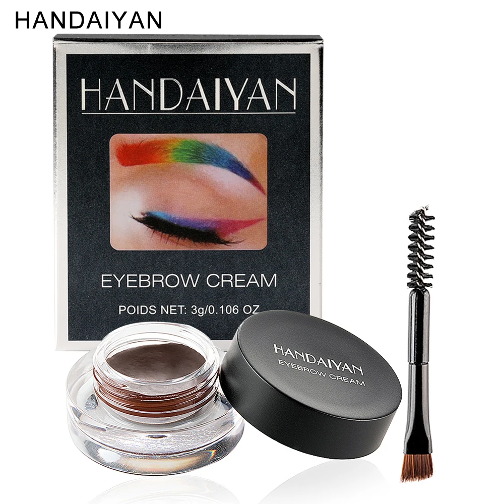 HANDAIYAN 12 Color Super Waterproof Eyebrow Cream Professional Black Gel Brow Tint Long Lasting With Makeup Brush | Красота и