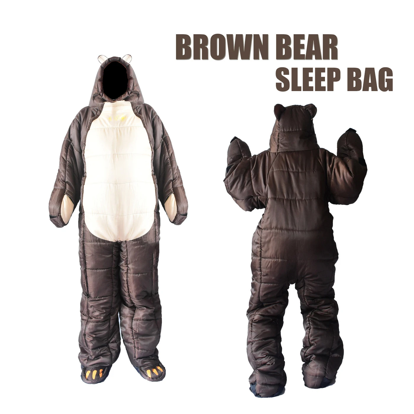 

Brown Bear Shaped Camping Wearable Warm Sleeping Bag Adult Portable Tourism Walking Hiking Camping Outdoor Equipment Sleep Bags