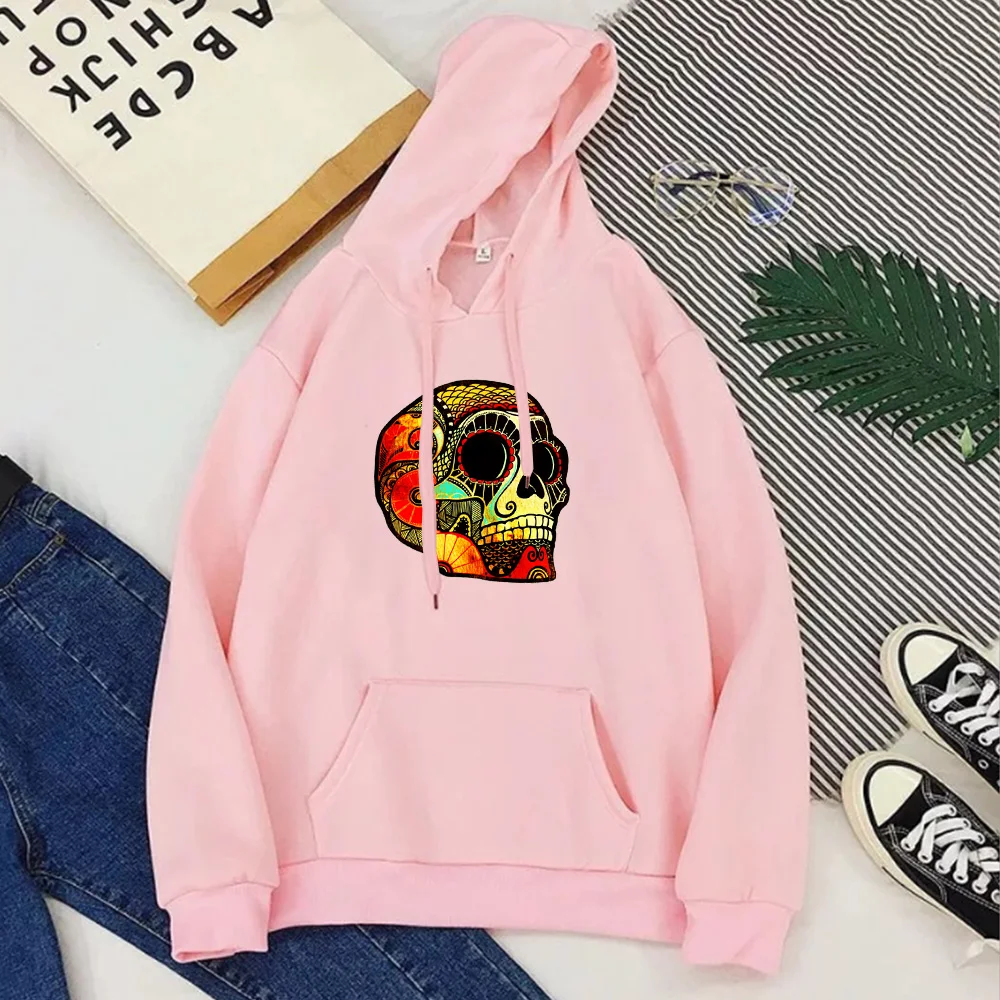 

Grunge Skull Hoodie Women Long Sleeve Halloween Horror Movie Hoodie Punk Gothic Vintage Sweatshirt Streetwear Women Clothing XL