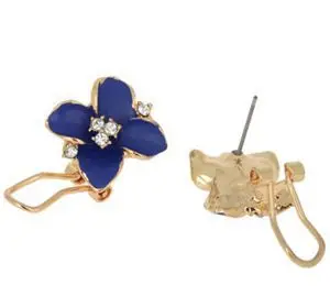 

1Pair Cute Crystal Blue Flower Ear Stud Earrings Lady Girls Elegant Stud Earrings Fashion Women Jewelry 1Pair