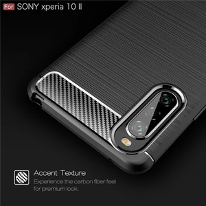for sony xperia 10 ii case silicone carbon fiber cover phone case for sony xperia 10 ii protective cover for sony xperia 10 ii free global shipping