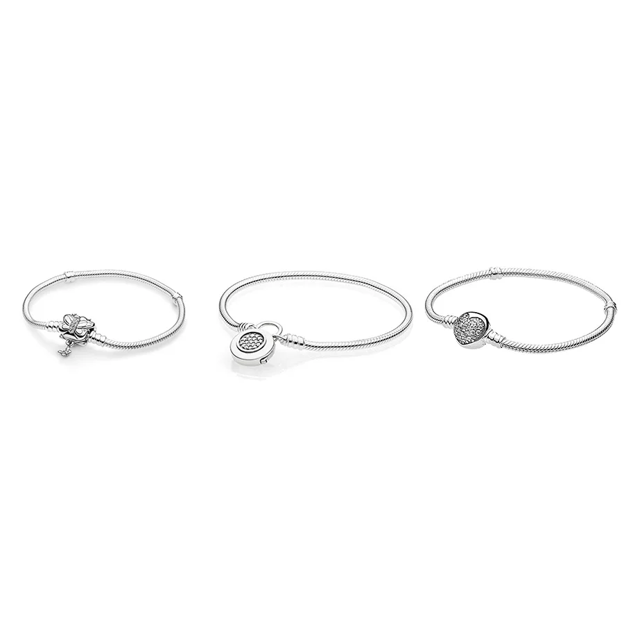 

Women Bracelets 925 Sterling Silver Fashion Diy Heart Clear Cz Crystal Rose Gold Bracelets For Women Jewelry Making