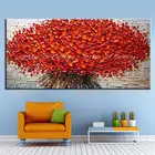 Arthyx ручная роспись нож 3D красные цветы картины маслом на холсте Современная Абстрактная Настенная картина для гостиной украшение дома