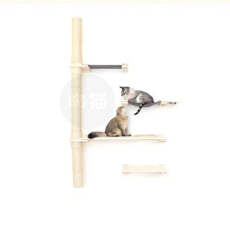 

Solid Wood Wall-mounted Cat Climbing Frame Cat Climbing Ladder Sturdy And Durable Cat Crawling Toy