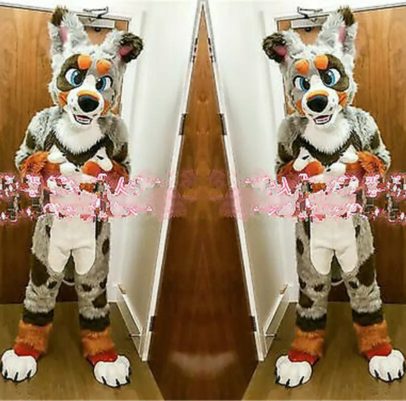 Цветной костюм хаски собака лиса волк маскарадный для косплея вечеринки