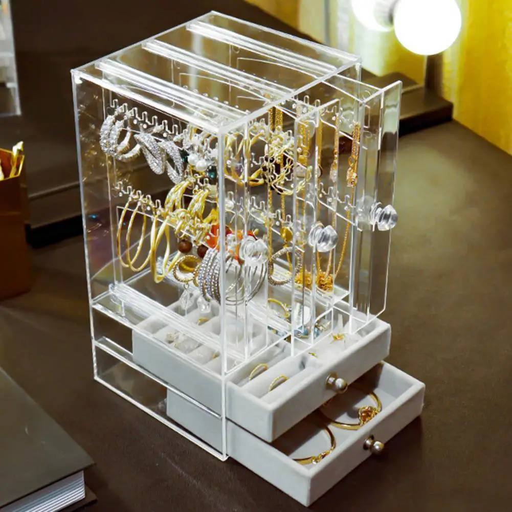 

Великолепные штабелируемые витрины для хранения сережек, шкатулка для ювелирных изделий с защитой от пыли