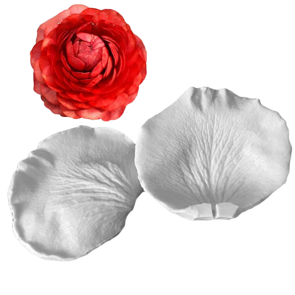 

DIY 2Pcs/set Silicone Cake Flower Mold Baking Candy Mould Rose Flower Fondant Paste Chocolate Petal Mold Decorating Tool