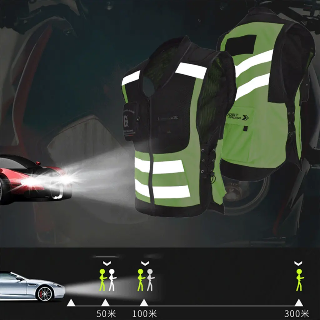

Hi-Vis Reflective Motorcycle Vest Adjustable Waistcoat Jacket XL