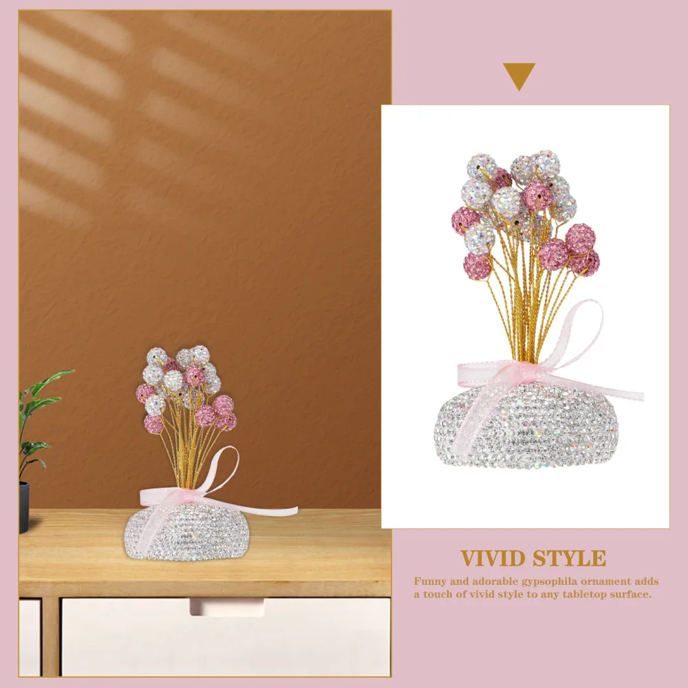 

1Pc Desktop Rhinestone Craft Household Elegant Gypsophila Shape Ornament