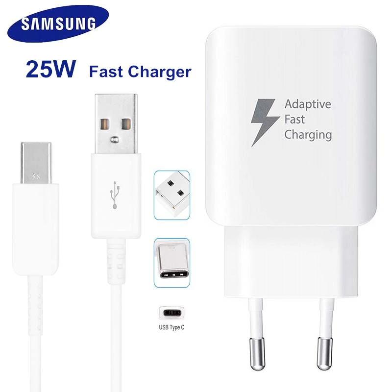 Быстрое зарядное устройство Samsung ЕС адаптер для быстрой зарядки 25 Вт Galaxy a50 a70 A20 s10