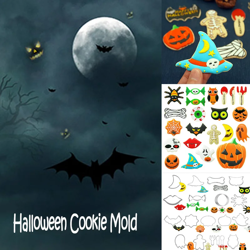 Горячая Распродажа 19 видов сделай сам форма для Хэллоуина печенья помадки