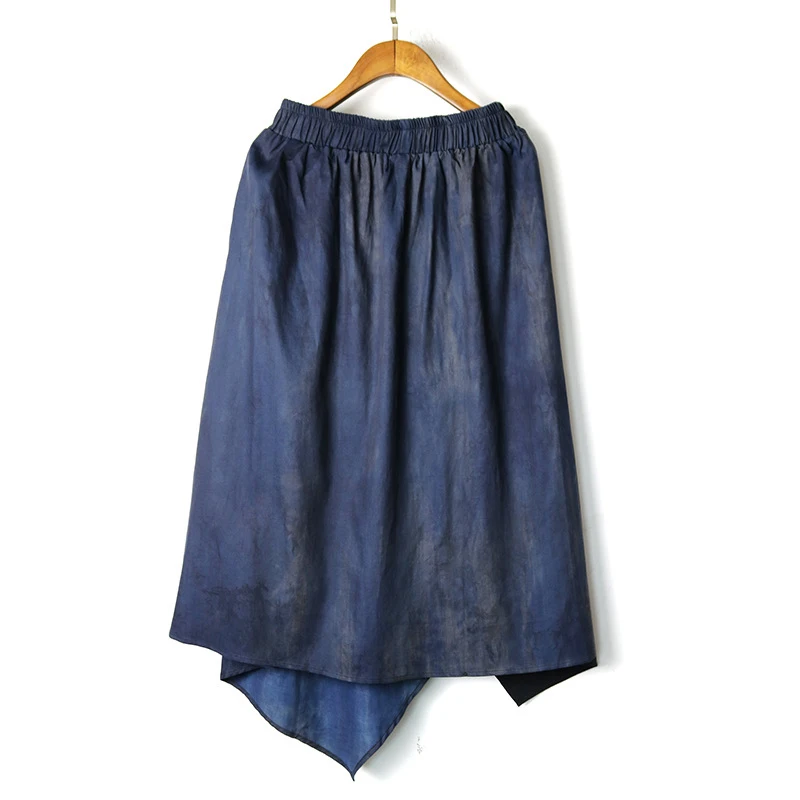 

CHICEVER Patchwork Skirt For Women High Waist Irregular Hem Hit Color Oversize Mid Skirts Female Fashion Clothes 2021 Summer New