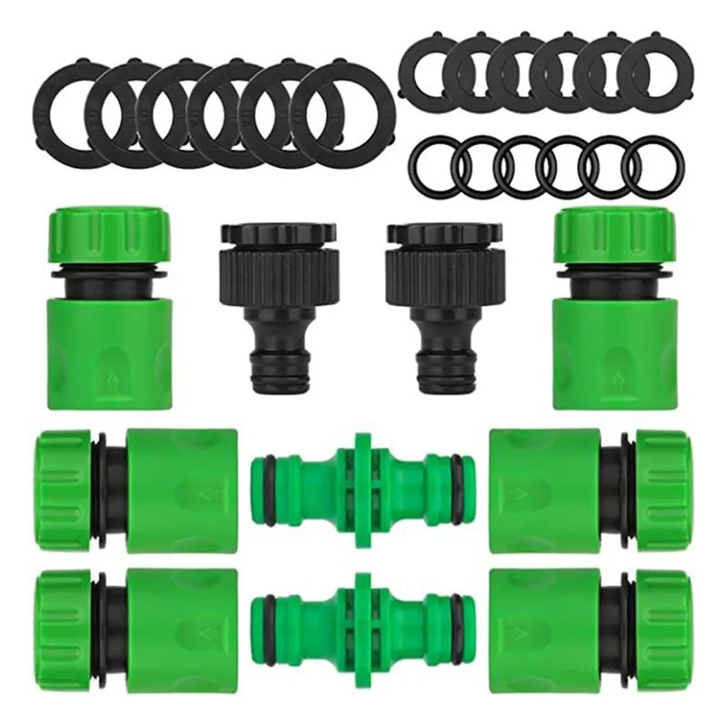 

1/2'' ABS Garden Hose Tap Connector Kit Hosepipe Tap End Quick Connector Fitting Washer Male Connector For Outdoor Thread Taps