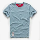 Футболка мужская с круглым вырезом, базовая тенниска из хлопка, повседневная майка, Классическая однотонная рубашка, лето