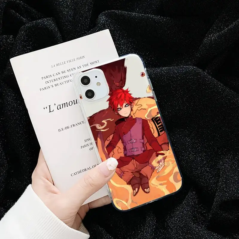 

Naruto Gaara Sandstorm Phone Case Transparent for iPhone 6 7 8 11 12 s mini pro X XS XR MAX Plus cover funda shell