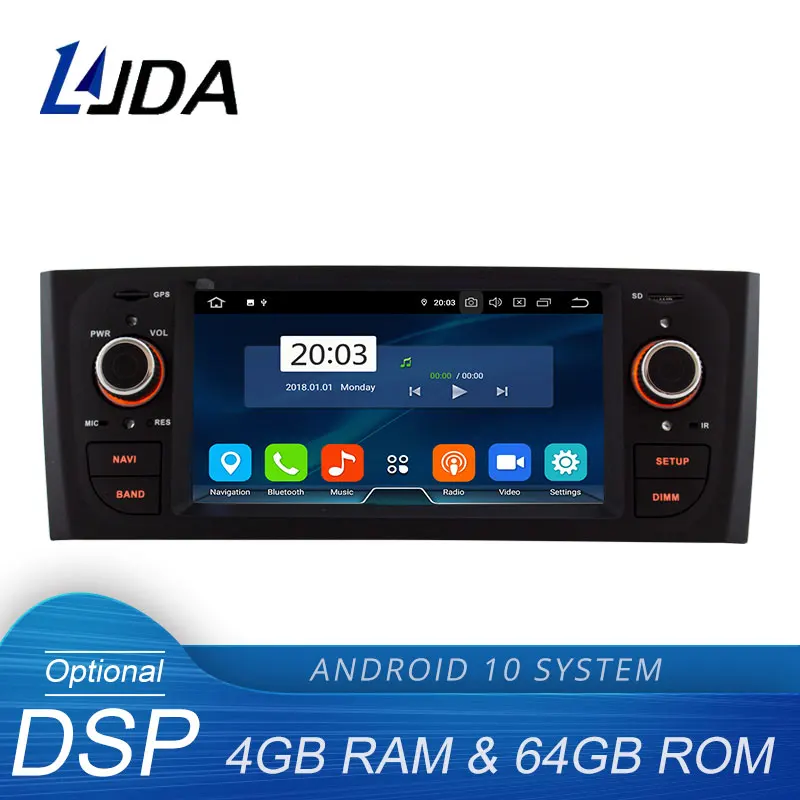 Автомобильный мультимедийный плеер LJDA Android 10 0 для Fiat Grande Punto Linea 1 Din автомагнитола