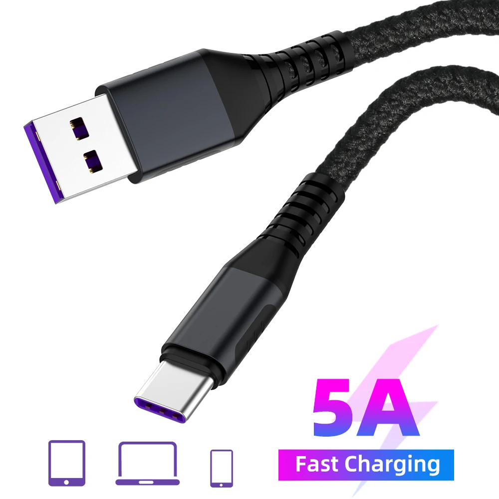 Usb type C супер зарядный кабель для Huawei Mate 10 20 USB C быстрое зарядное устройство Шнур для Xiaomi Redmi K20Pro type-C Cabo USB супер зарядное устройство