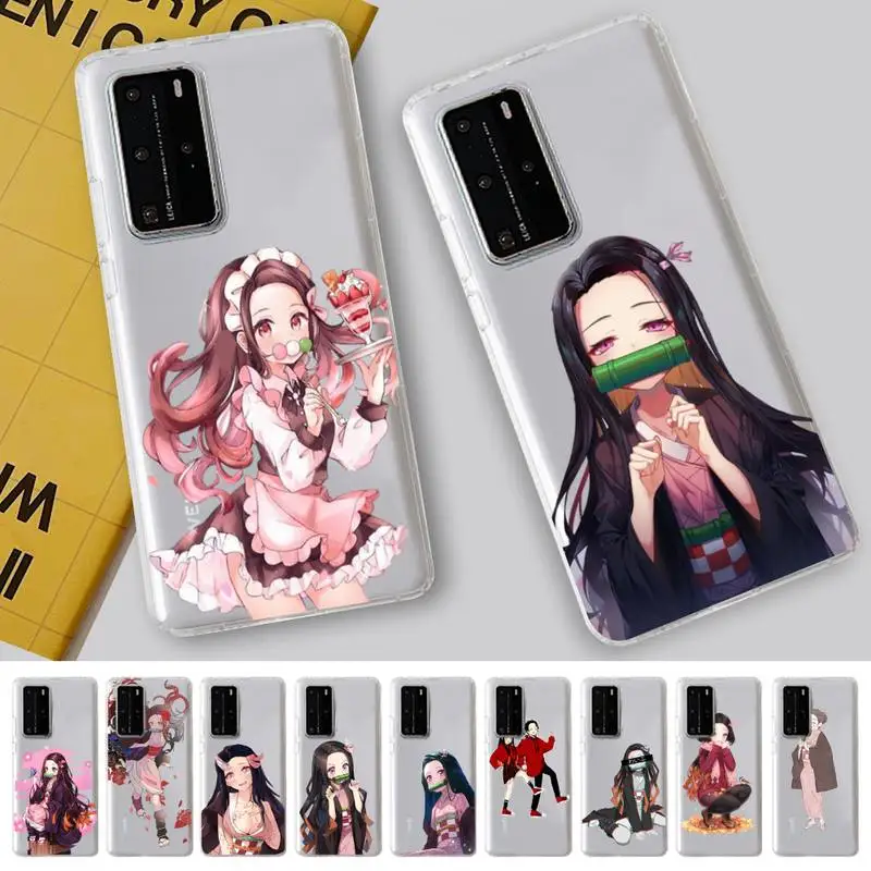 

YNDFCNB Demon Slayer Nezuko Phone Case For Huawei P 20 30 40 pro lite Psmart2019 Honor 8 10 20 Y5 6 2019 Nova3E