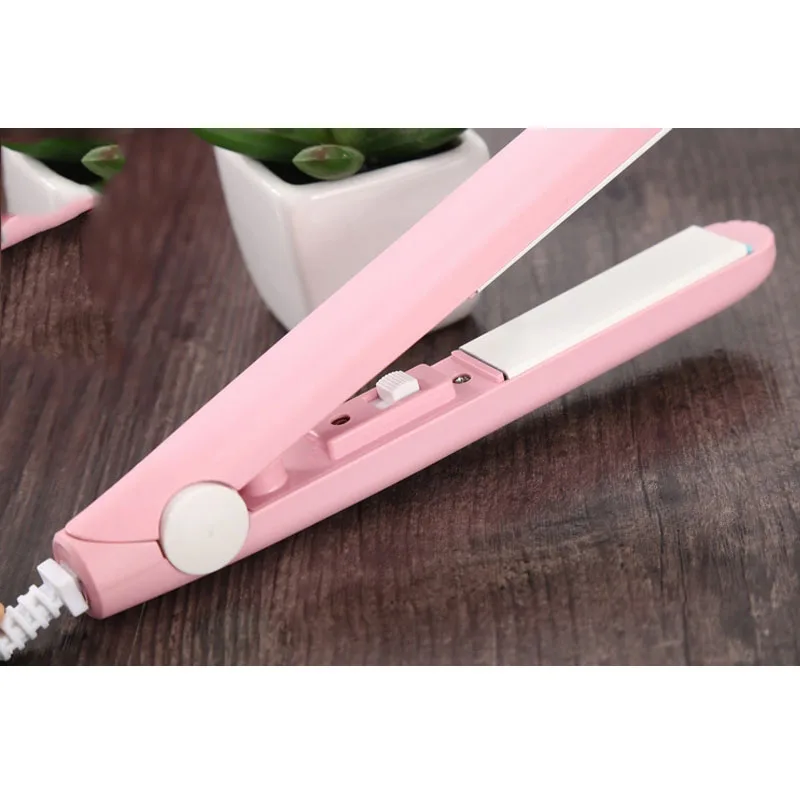 Мини-выпрямитель для волос утюжок завивки керамические турмалиновые пластины