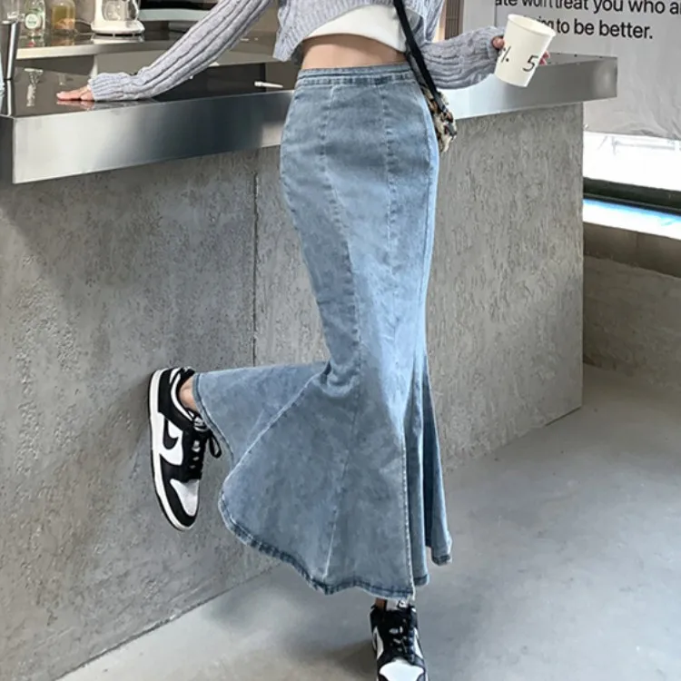 

Юбка-годе Женская приталенная с завышенной талией, средней длины