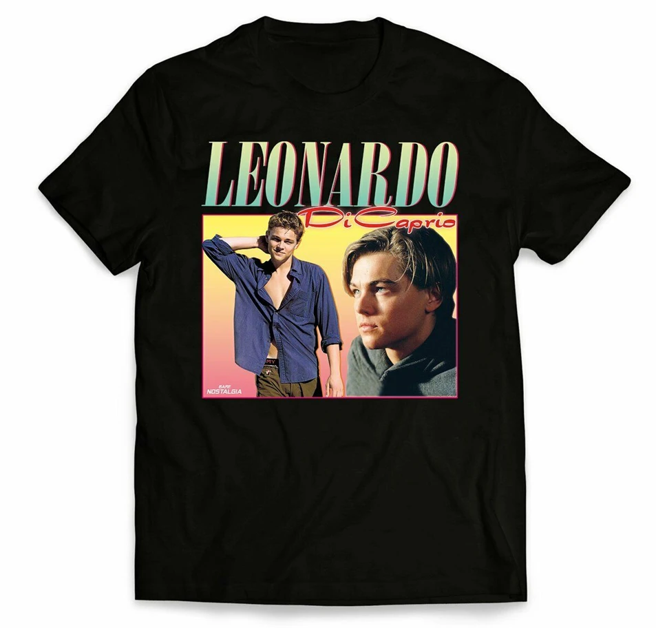 Leonardo Dicaprio рубашка Homage футболки знаменитостей 90S Aktor известный унисекс мужчины