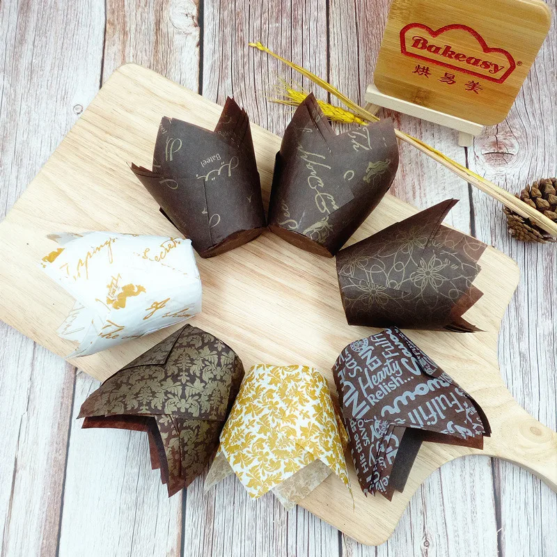 50 шт. вкладыши для капкейков выпечки чашки Бумага тюли Wrappe чехол торт форма