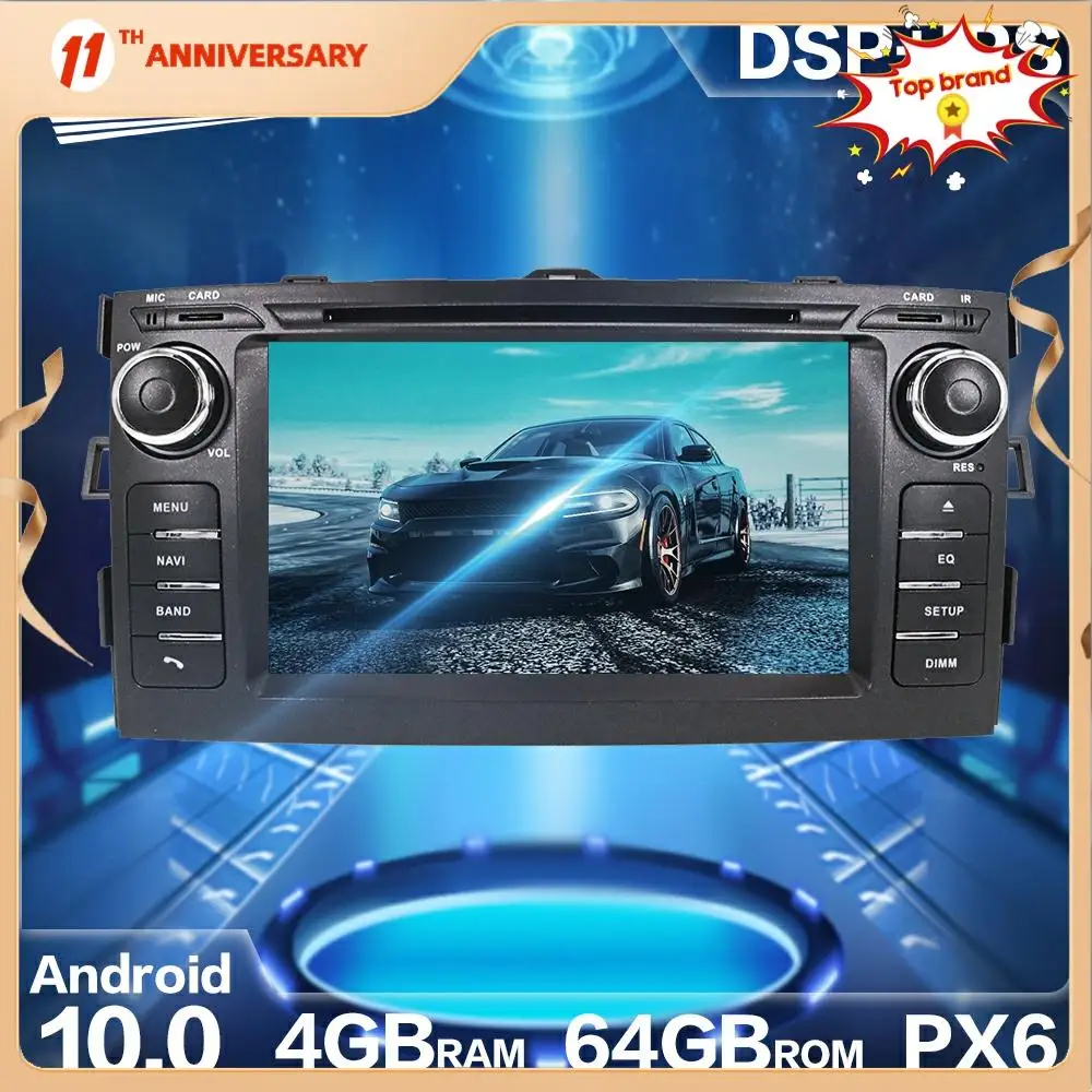 

Aotsr PX6 Android 10 Car Radio GPS Navigation For Toyota Auris 2006 - 2012 Car HD Stereo Video Multimedia DVD Player DSP carplay