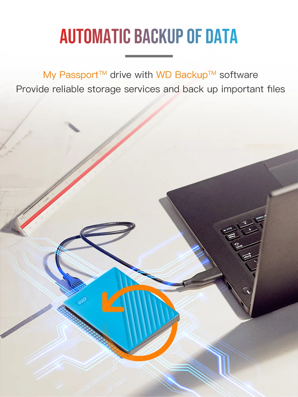 Western Digital My Passport™1 ТБ 2 ТБ 4 ТБ 5 ТБ внешний жесткий диск WD резервного копирования™Программное обеспечение и защита паролем