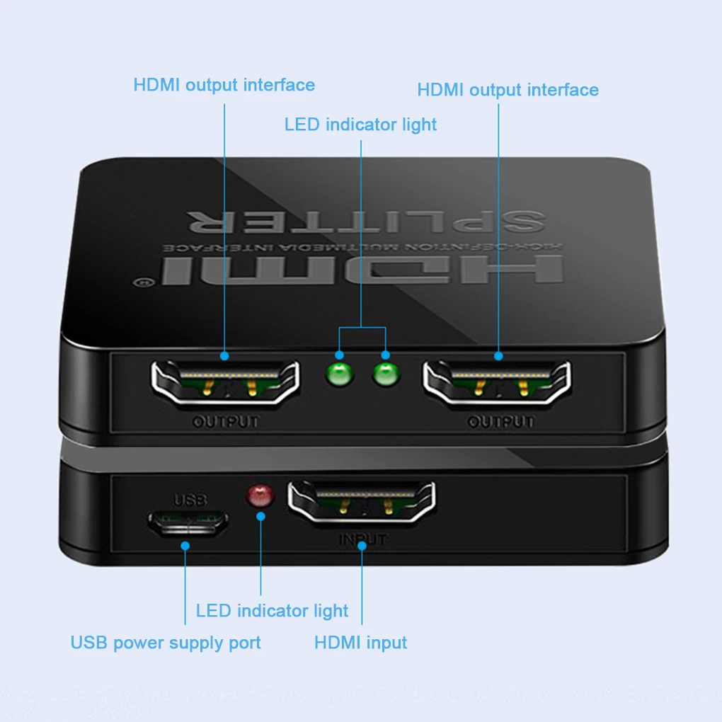 4K HD Split ter Full 1080p видео переключатель коммутатор 1X2 1 в 2 out усилитель|Кабели HDMI| |