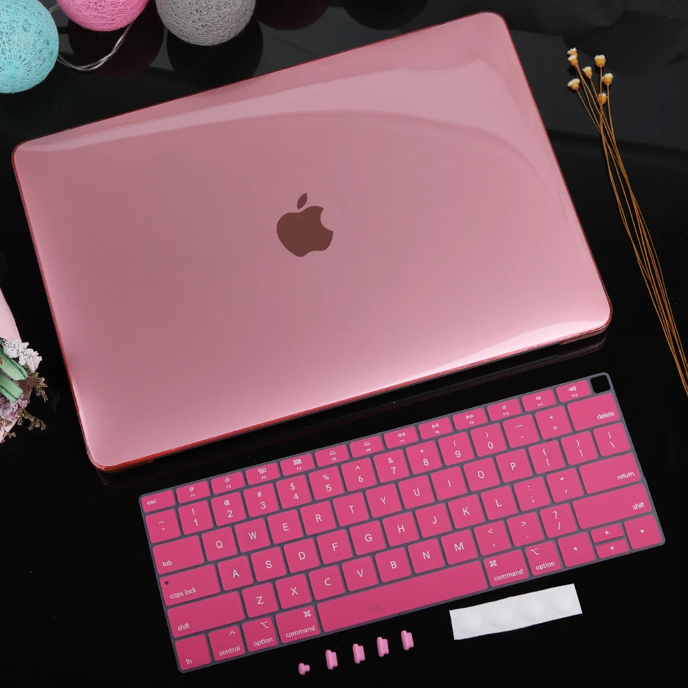 Redlai кристально чистый чехол для ноутбука MacBook Pro 13 15 16 дюймов с сенсорной панелью A2141 A2159 A1990 Air 13 A1932 жесткий чехол - Цвет: Розовый
