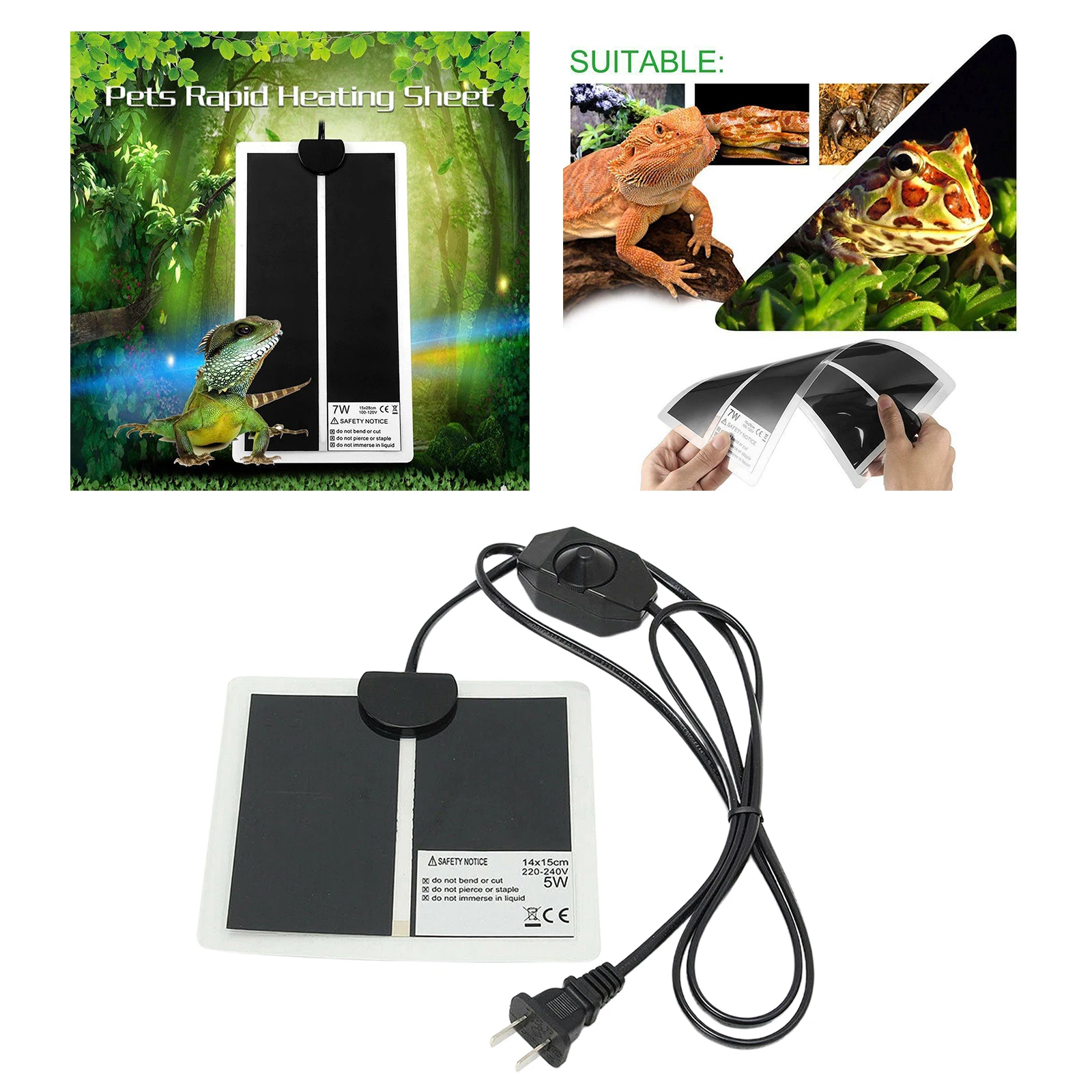 Нагревательный Коврик для рептилий подогреватель бака с контролем температуры
