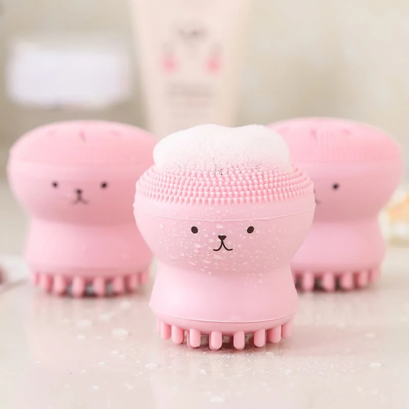 

Hot 4color Silicone Face Cleansing Brush Facial Cleanser Octopus Shape Facial Cleanser Exfoliator Face Scrub Washing Brush TSLM1