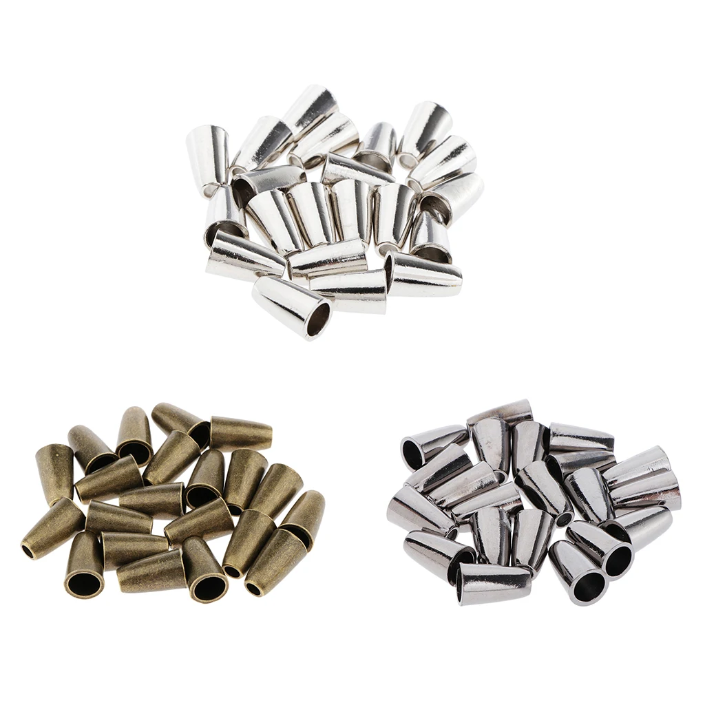 

20Pcs Bell Metal Cord Rope Locks Fastener Ends Stopper For Lanyard Backpack