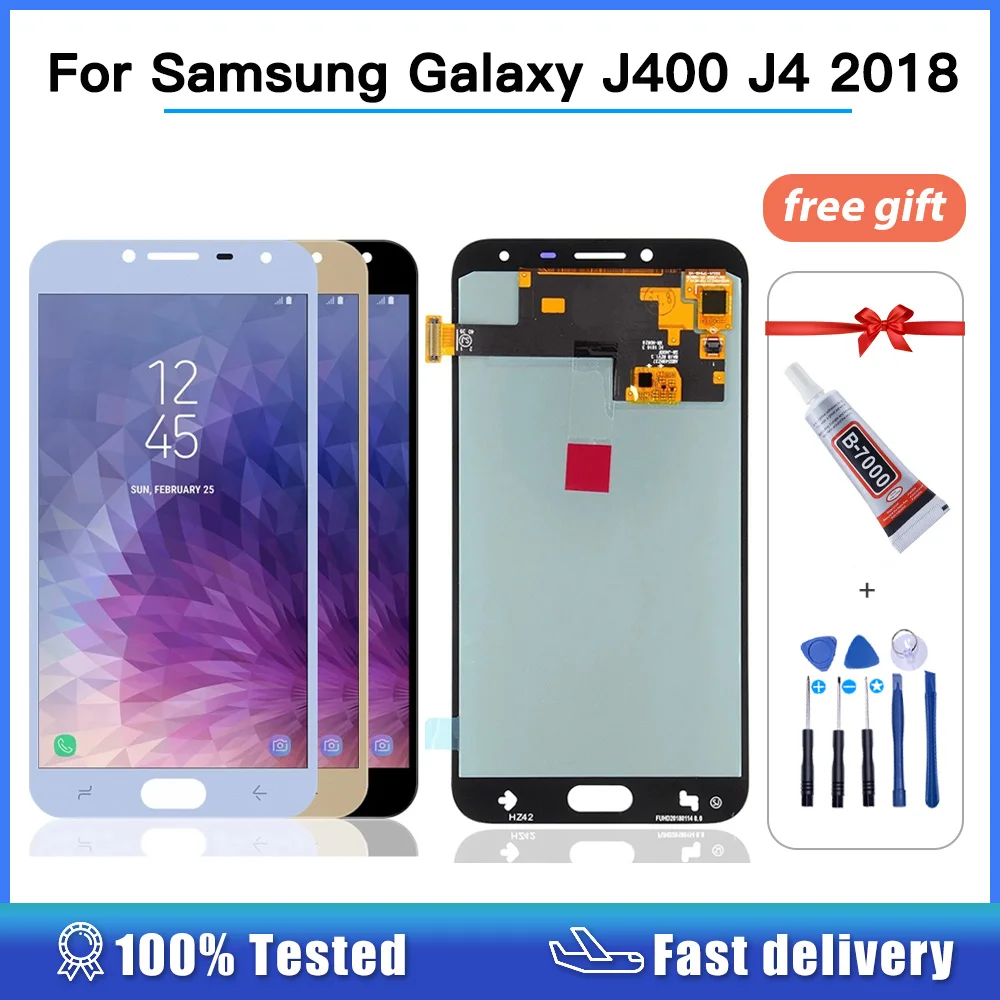 

Amoled J400 Display For Samsung Galaxy J4 2018 LCD Touch Panel Digitizer Assembly J4 J400F J400H J400P J400M J400G/DS LCD Screen