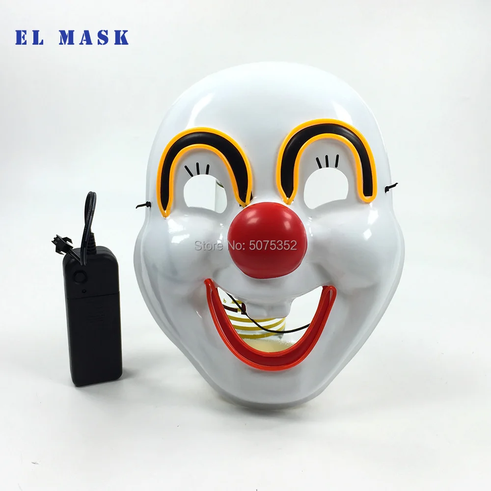 GZYUCHAO EL Smile Joker маска счастливого клоуна светящаяся для детей и взрослых мигающая