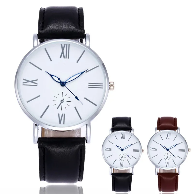

Hot Sale Women Men Watch Fashion Casual Leather Strap Quartz Wrist Watch 2017 Casual Male Sprots Watches Relogio Feminino Clock