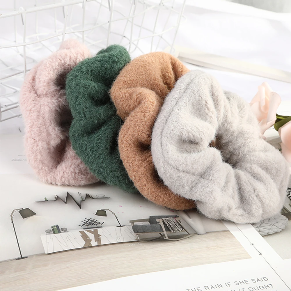 Осенне зимняя эластичная резинка для волос тиара женская простая однотонная