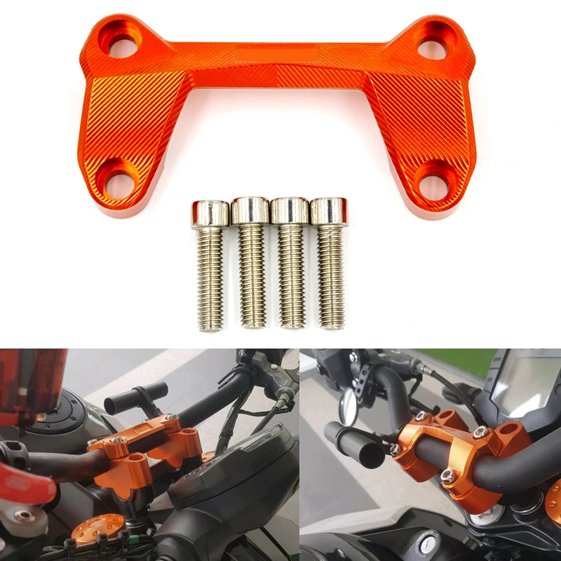 

CNC оранжевая ручка Riser Верхняя Крышка зажим для K/TM DUKE 125 200 390 2020 2019 2018 2017 ручка на весь год