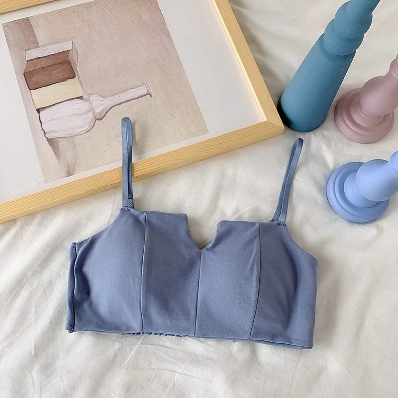 Бюстгальтер женский с чашками пуш-ап хлопковый бесшовный квадратным вырезом