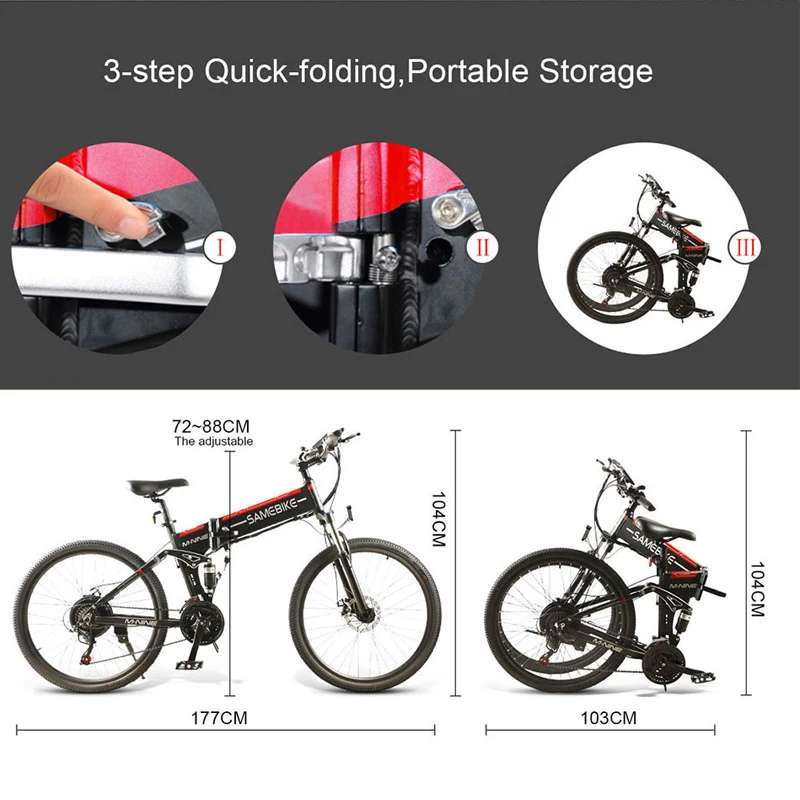 EU Stock Samebike LO26 48V 500W 21 скорость складываемый электровелосипед 35 км/ч Электрический