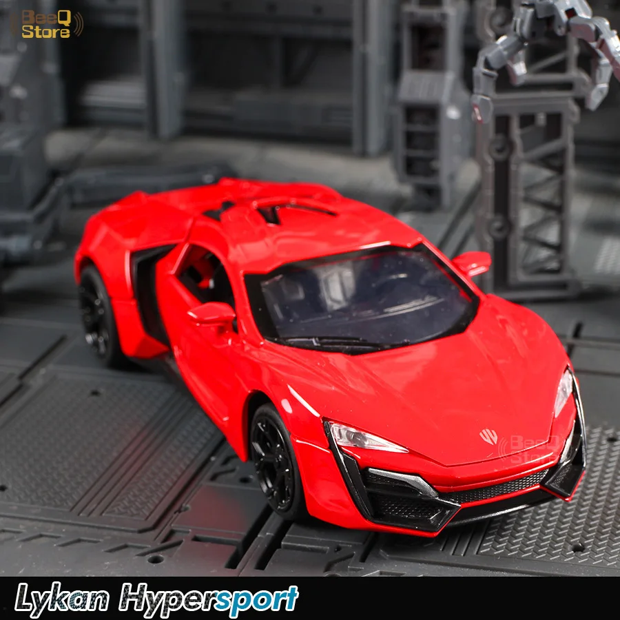 1:32 Lykan скоростная и страсть 7 откатная модель сплав спортивный литой звуковой