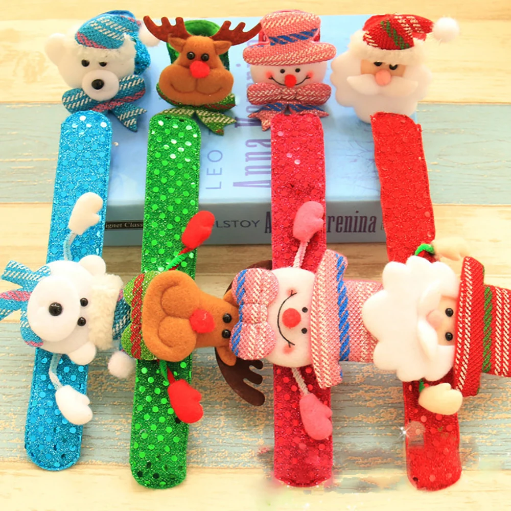 Christmas hand ring Circle Santa Claus snowman bear deer bracelet Children gift toy Wrist Decoration | Дом и сад